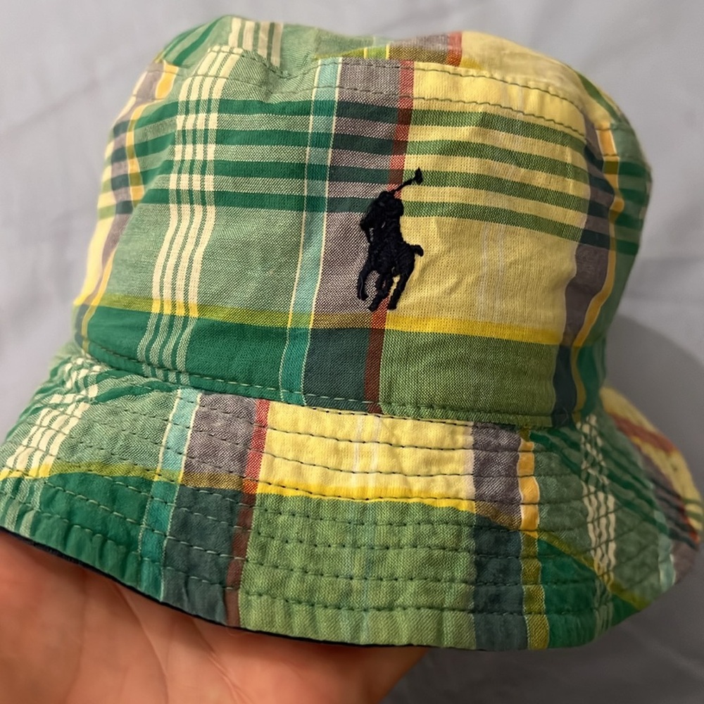 Youth Polo Ralph Lauren Reversible Plaid Bucket Hat